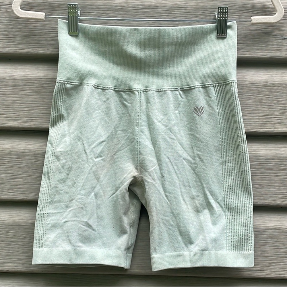 Light Green High-Rise Active Seamless Biker Shorts